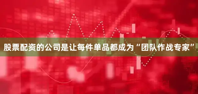 股票配资的公司是让每件单品都成为“团队作战专家”