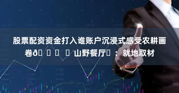 股票配资资金打入谁账户沉浸式感受农耕画卷🍃 山野餐厅:就地取材